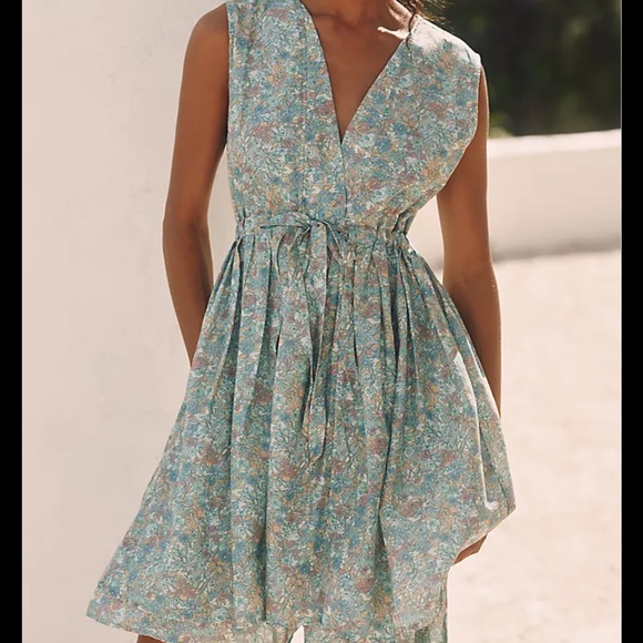 sundays Dresses & Skirts - sundays Floral Mini Dress in Teal and Peach